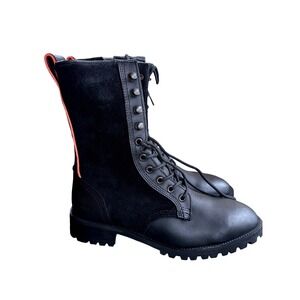 Juno Jones 8 Steel Toe Black Waterproof Utility Biker Combat Leather Suede Boots